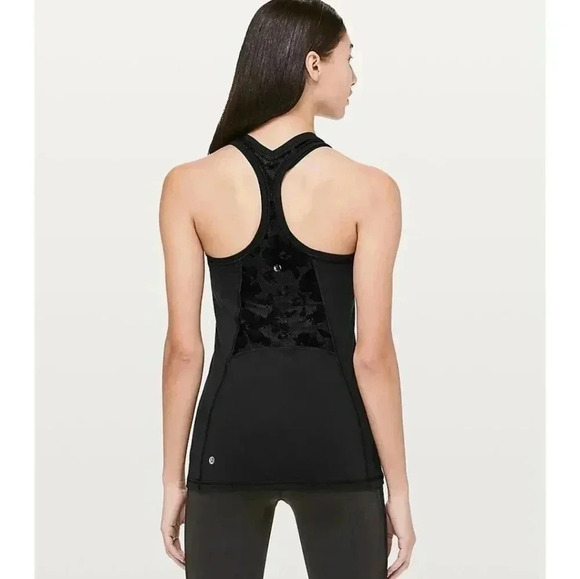 Lululemon Cool Racerback SE FLOCKED Black - Picture 1 of 6
